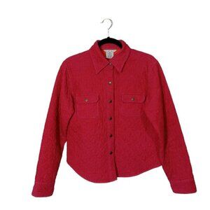 Cabi Women's Jacket Size Medium Pink Corduroy 782 Quilted Snap Cotton‎